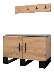 Set mobilier pentru hol Amanda 21 (Stejar artisan + gri închis)