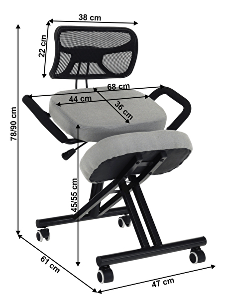 Ergonomická kancelárska stolička Rusu (sivohnedá)