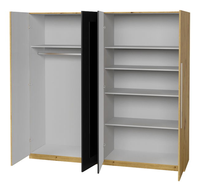 Ruhásszekrény Verwood Typ 20 (artrisan tölgy + tölgy fekete)