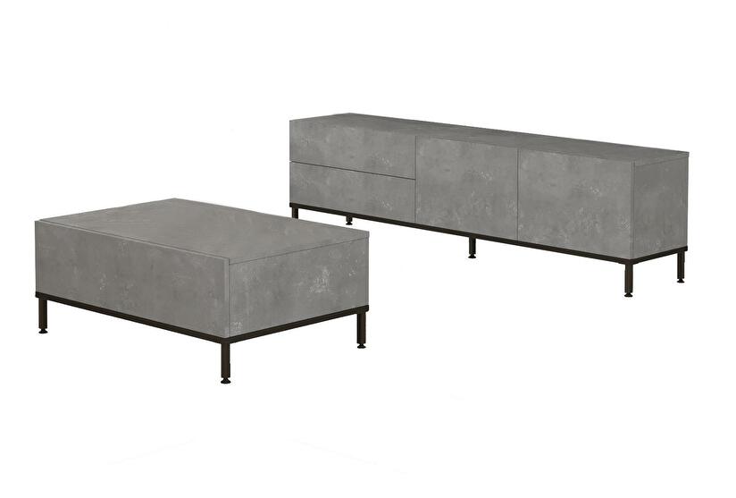 Set mobilier living Levoretta 35 (gri + negru)