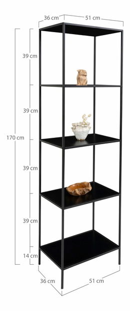Regál Vistalia 4 (čierna)