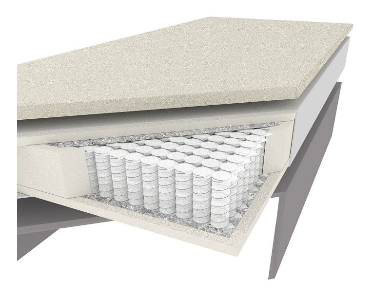 Manželská posteľ Boxspring 160 cm Namakyra Megakomfort (biela + čierna) (s matracom a roštom)