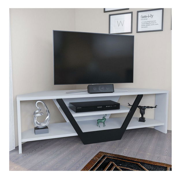 Masă TV/Dulap Sarra (Alb + Negru) 