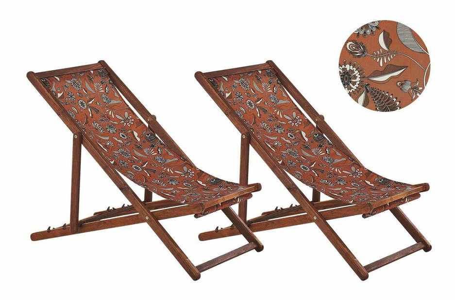 Set vrtnih ležaljki s rezervnim presvlakama (2 kom.) Antio (crvena)