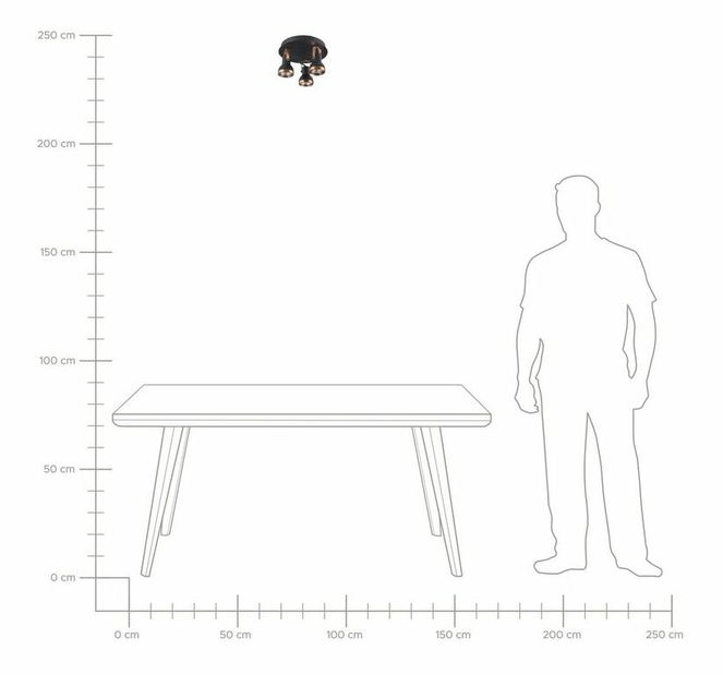 Stropna svjetiljka Braulio (crna)