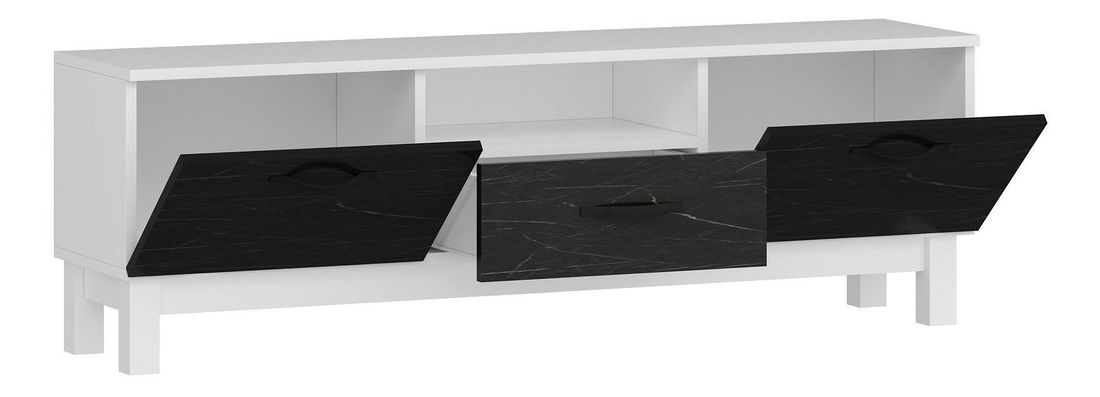 TV stolík/skrinka Tuteku 2 (biela + čierna) 