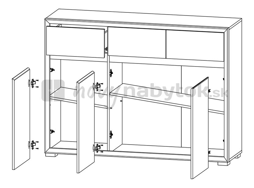 Komoda BRW Rabesca KOM3D3S