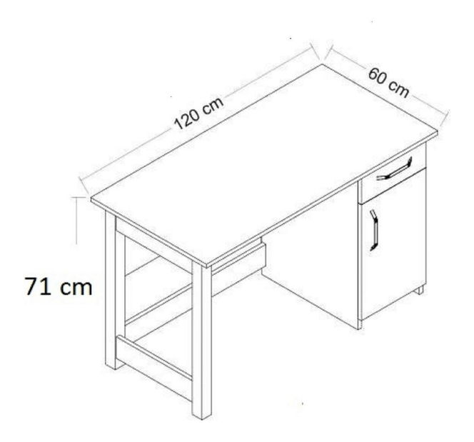 PC stolík Nudala (biela + antracit) 