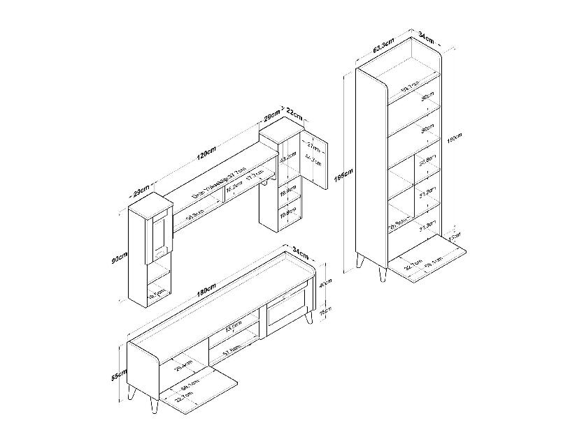 Mobilier living Kupode 5 (alb + Nuc) 