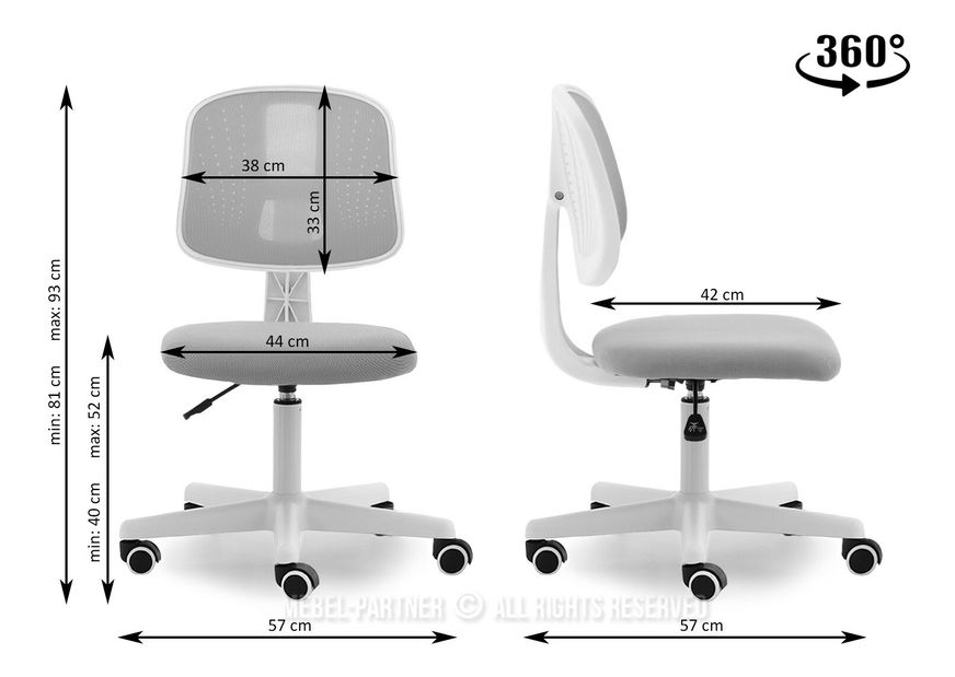 Szék Liger (grafit + fehér + fekete)