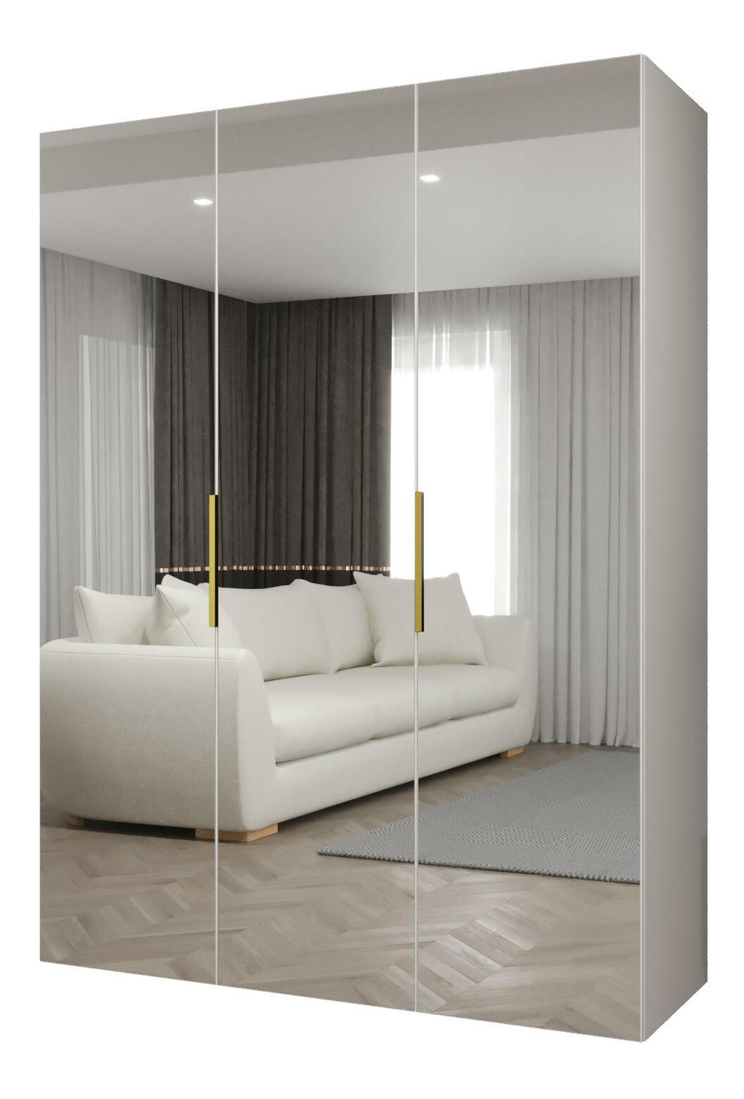 Dulap de haine 150 cm Mirabella 3 (alb + Auriu)