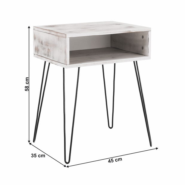 Éjjeliszekrény Hamil (vintage fehér)