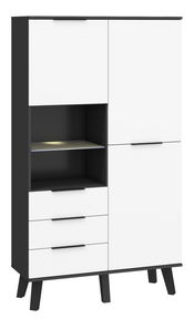 Ruhásszekrény Shela SVN-13 (fekete + fehér fényes)