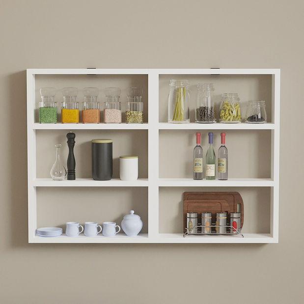 Zidna polica Hexandes (bijela)