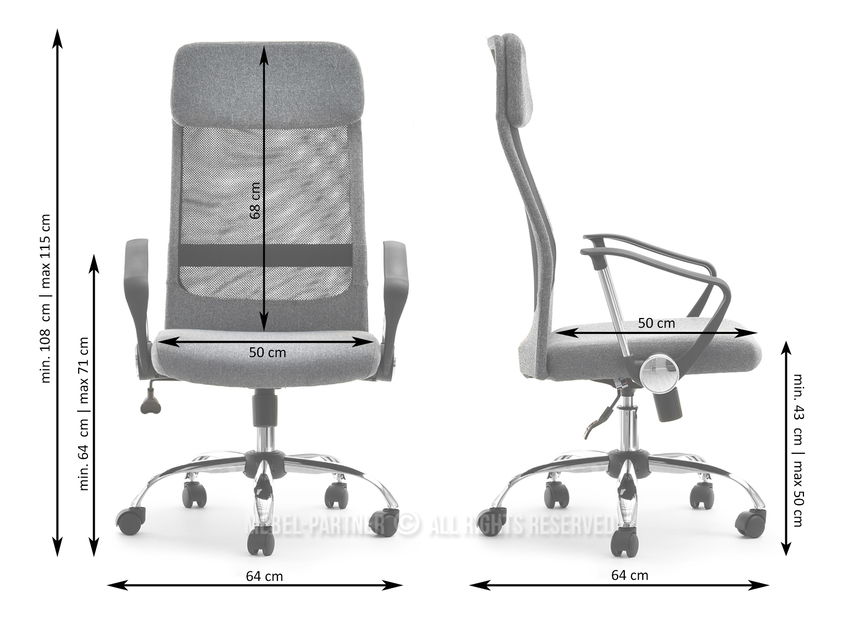 Fotel Kuba (szürke + fekete)