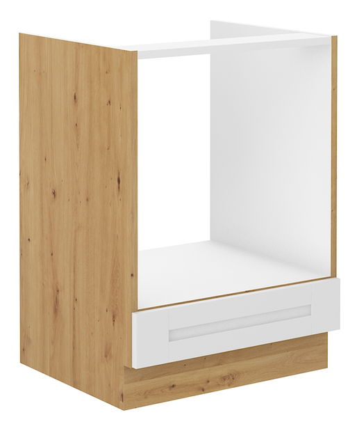 Dulap inferior pentru cuptor încorporat Lesana 2 (alb + stejar artisan) 60 D GAZ BB