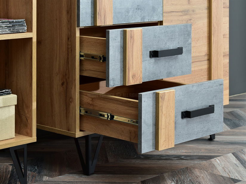 Set za dnevni boravak Suspendera SH01 (hrast + crna)