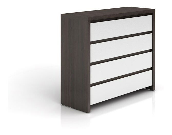 Komód Kasey KOM4S (wenge + fényes fehér)