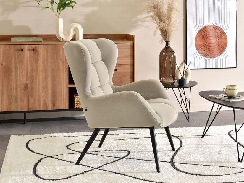 Fotelja Kikino (bež + crna)