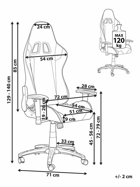 Irodai szék Kite (fekete + arany)