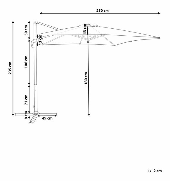 Umbrelă de grădină 250 cm MONCE (aluminiu) (bej nisipiu)