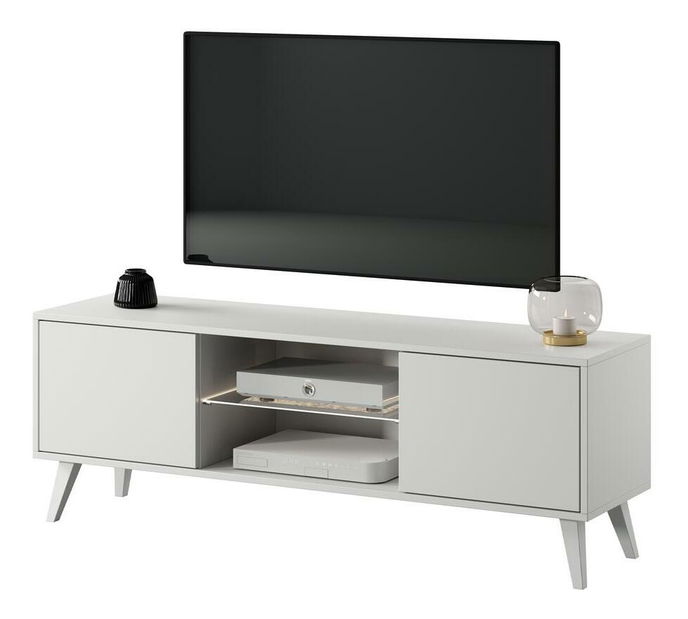TV skrinka/stolík Savoi II (s osvetlením) (biela)