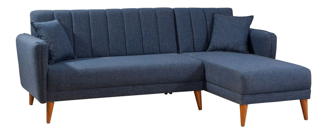 Rohová sedacia súprava Adrie (P) (Tmavá modrá)