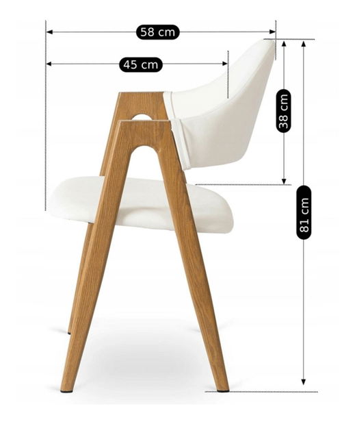 Scaun sufragerie Walsh (alb) 