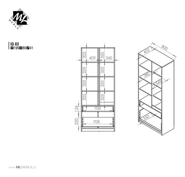 Regál IQ 03 (malinová)