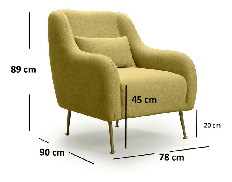 Fotoliu Samantha (galben + auriu)