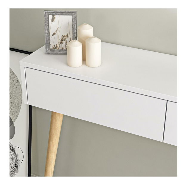 Fésülködőasztal Lizitta (fehér + fa)