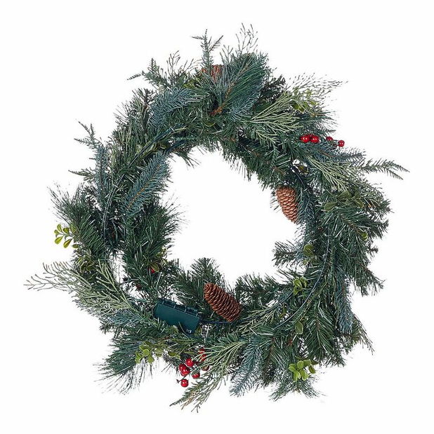 Veniec na dvere ø 60 cm Emmaline (zelená) (s osvetlením)