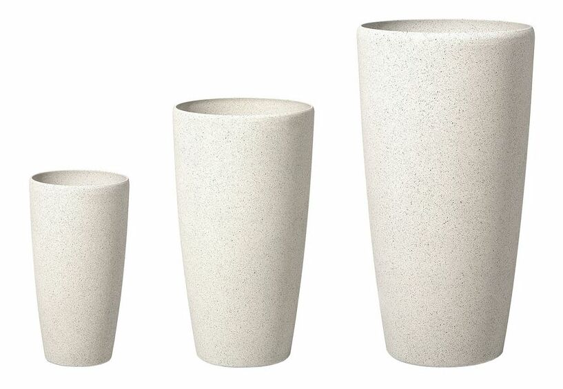 Set 3 ks. kvetináčov ADORA (kameň) (béžová)