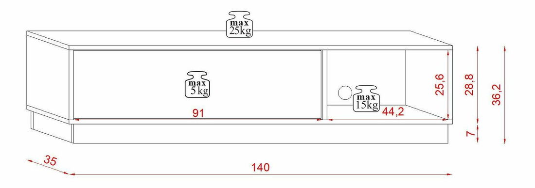 Masă TV/Dulap Freja 1 ( alb)