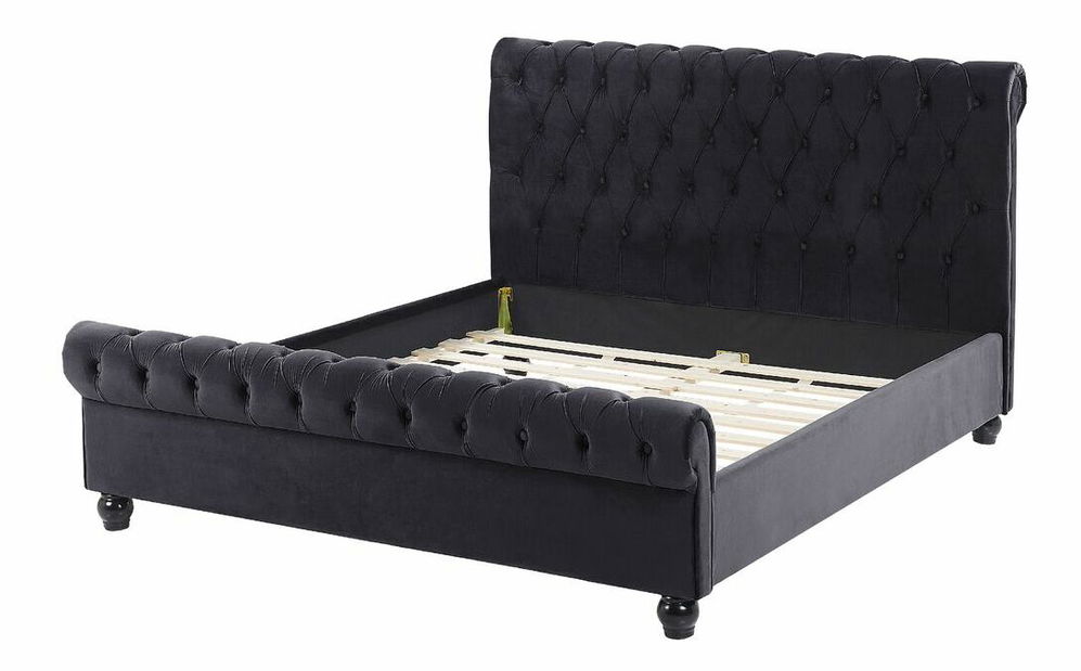Manželská posteľ 140 cm ARCHON (s roštom) (čierna)