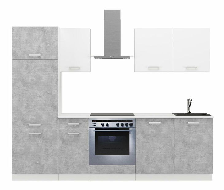 Kuchynská linka 260 cm Tonislav Siva Biela 260 (sivá + biela)