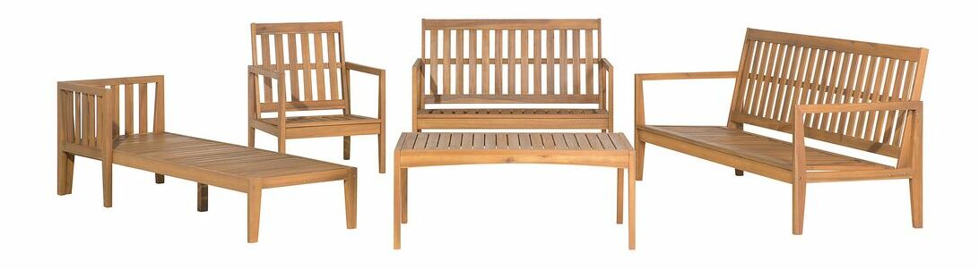 Záhradná sedacia súprava Papaya (svetlé drevo)