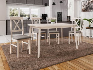 Set mobilier sufragerie (pentru 4 persoane) Arnold AL27 (cashmir + gri argintiu