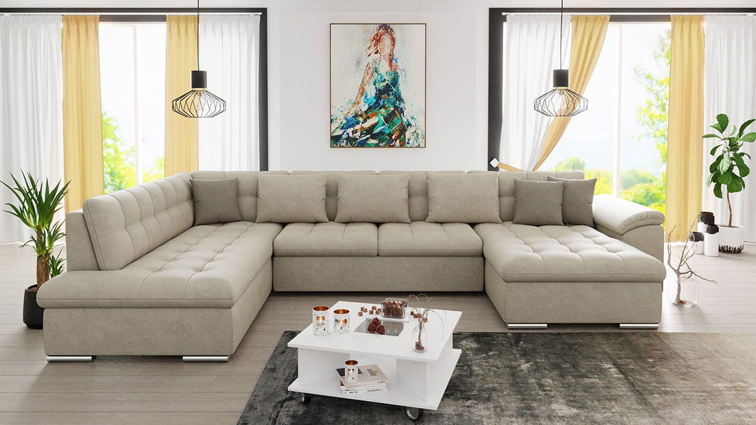 Sarokkanapé Talina alvási funkcióval (Jobb U) (Zetta 291 + Zetta 291 + Zetta 293)