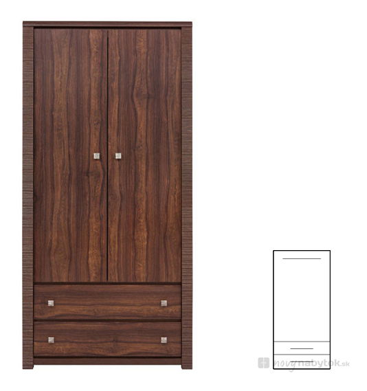 Šatníková skriňa BRW Senegal A SZF2D2S