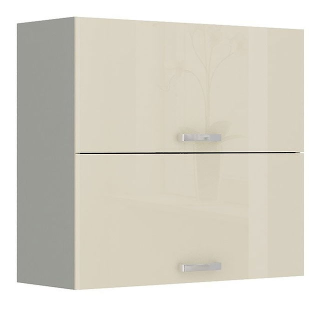 Dulap superior de bucătărie Milo 80 GU-72 (gri + crem lucios) *vânzare stoc