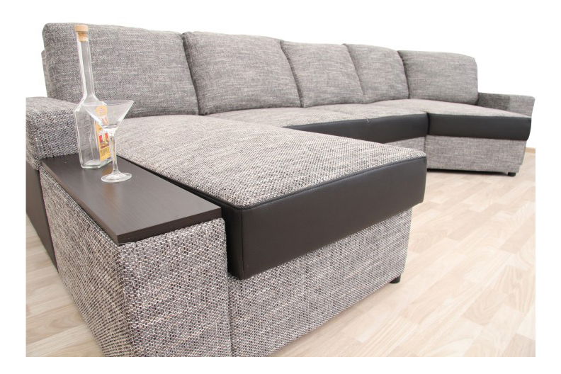 Rohová sedačka Rolas (P) (čierna + sivohnedá) *bazár