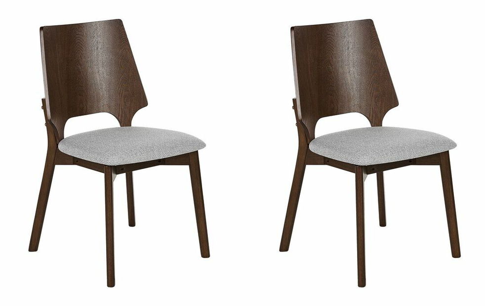 Set 2 buc scaun tip bar Abie (lemn închis)