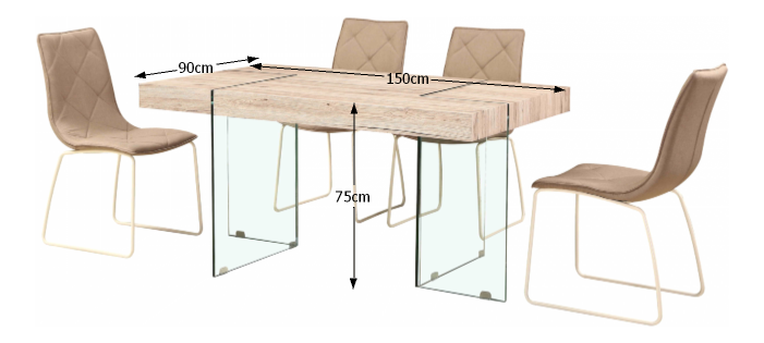 Masă de sufragerie Peggy (pentru 6 persoane)