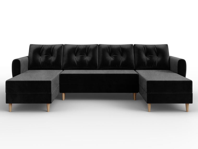 Kutna garnitura u obliku U Paladio (crna) (D)