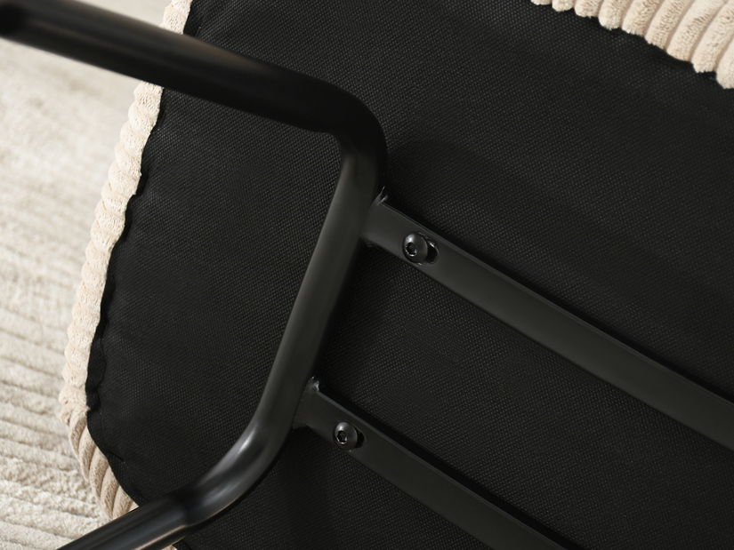 Relaxačné kreslo Condorin (piesková + čierna) (s podnožkou)