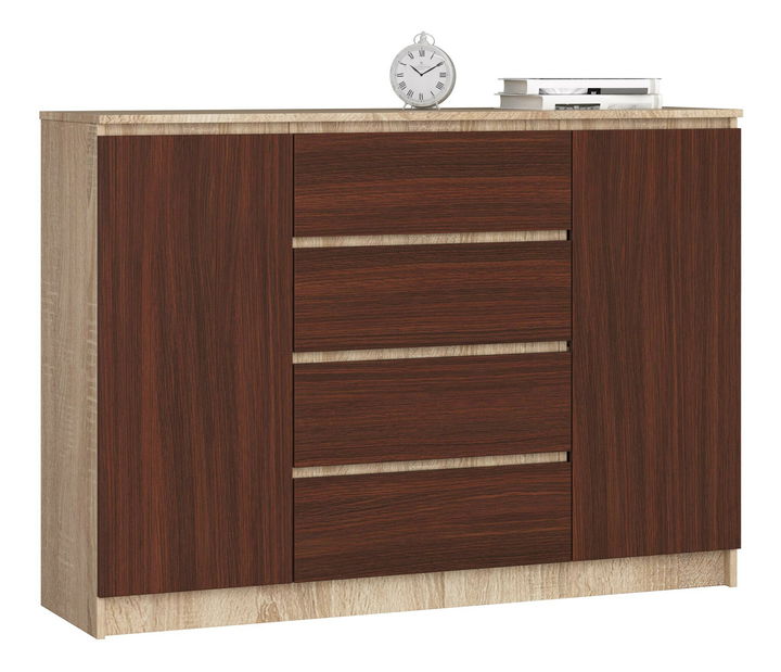 Comodă Keanu IV (Stejar sonoma + wenge)