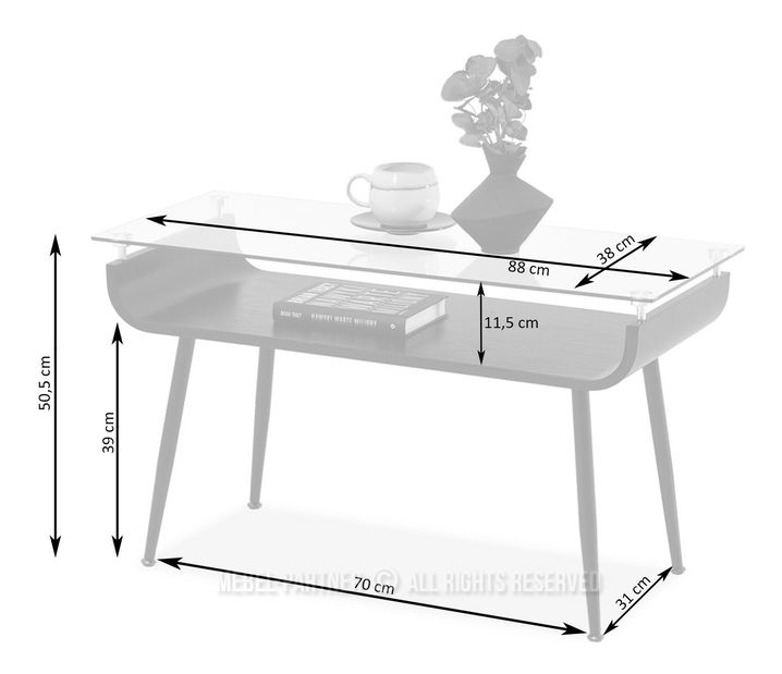 Konferenčný stolík Largus (dub + sivá)