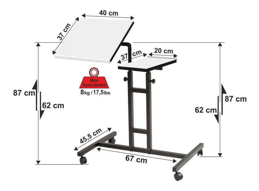 Suport pentru notebook Pobenu 6 (alb + negru)