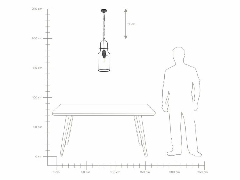 Viseća lampa Belisario (crna)